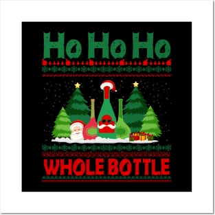 Ho Ho Ho Whole bottle Funny Christmas T-shirt Posters and Art